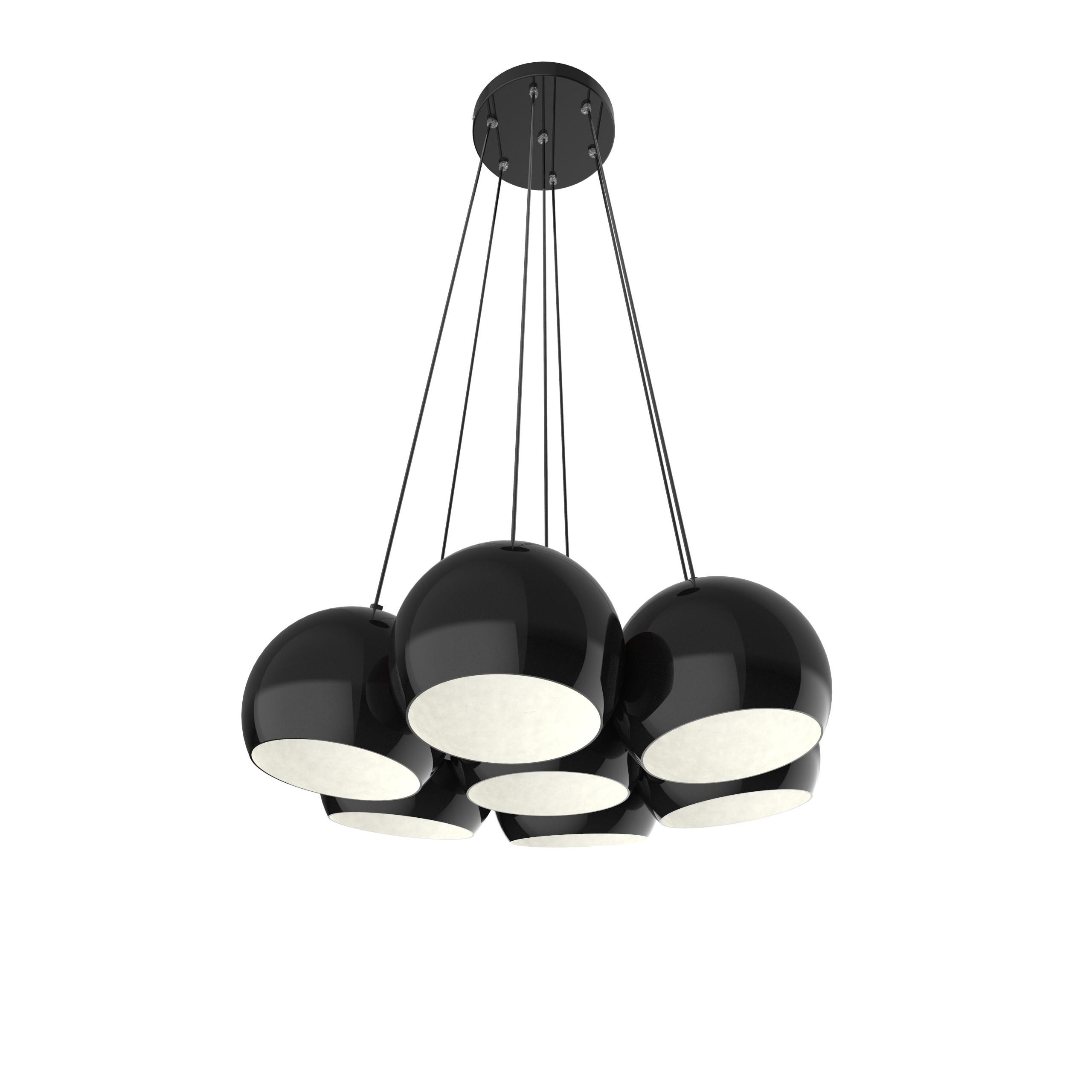 HÄNGELEUCHTE Joe X7 - Schwarz, Metall (25/25/20cm) - Lumicom