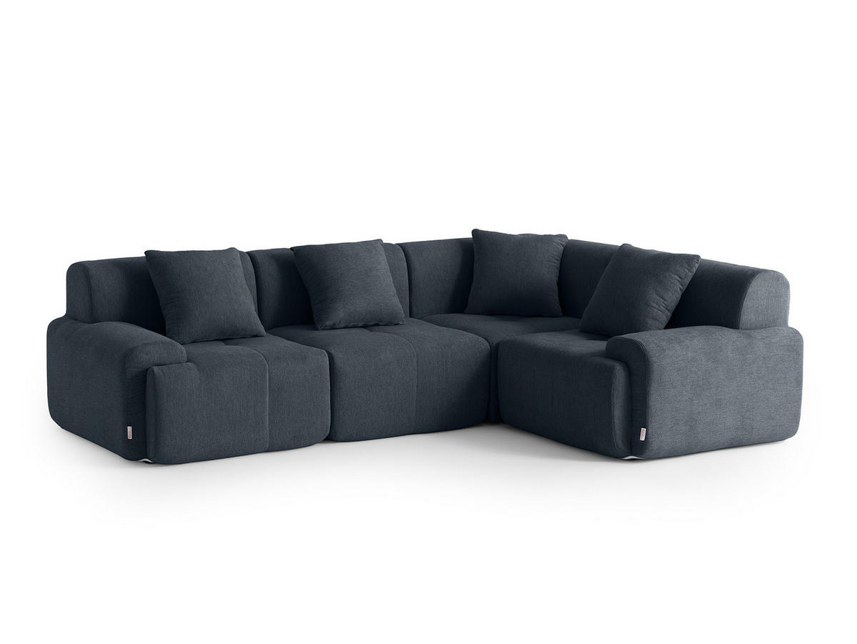 ECKSOFA Chenille Blaugrau - Blaugrau, Textil (260/185cm) - MILYsofa