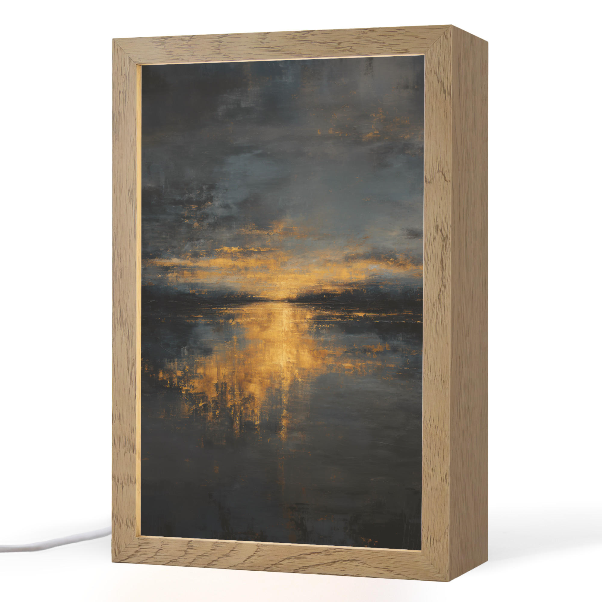 STOLNÍ LAMPA Zlatý odraz na vodě 20x30 cm - bobulová, kompozitní dřevo (8/20/30cm) - OnlyWow