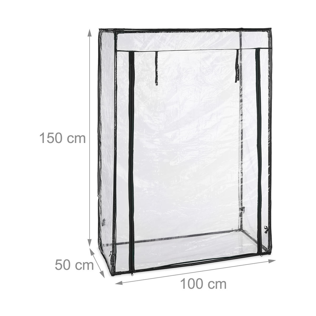 TOMATENGEWÄCHSHAUS - Transparent, Kunststoff/Metall (100/150/50cm) - Relaxdays