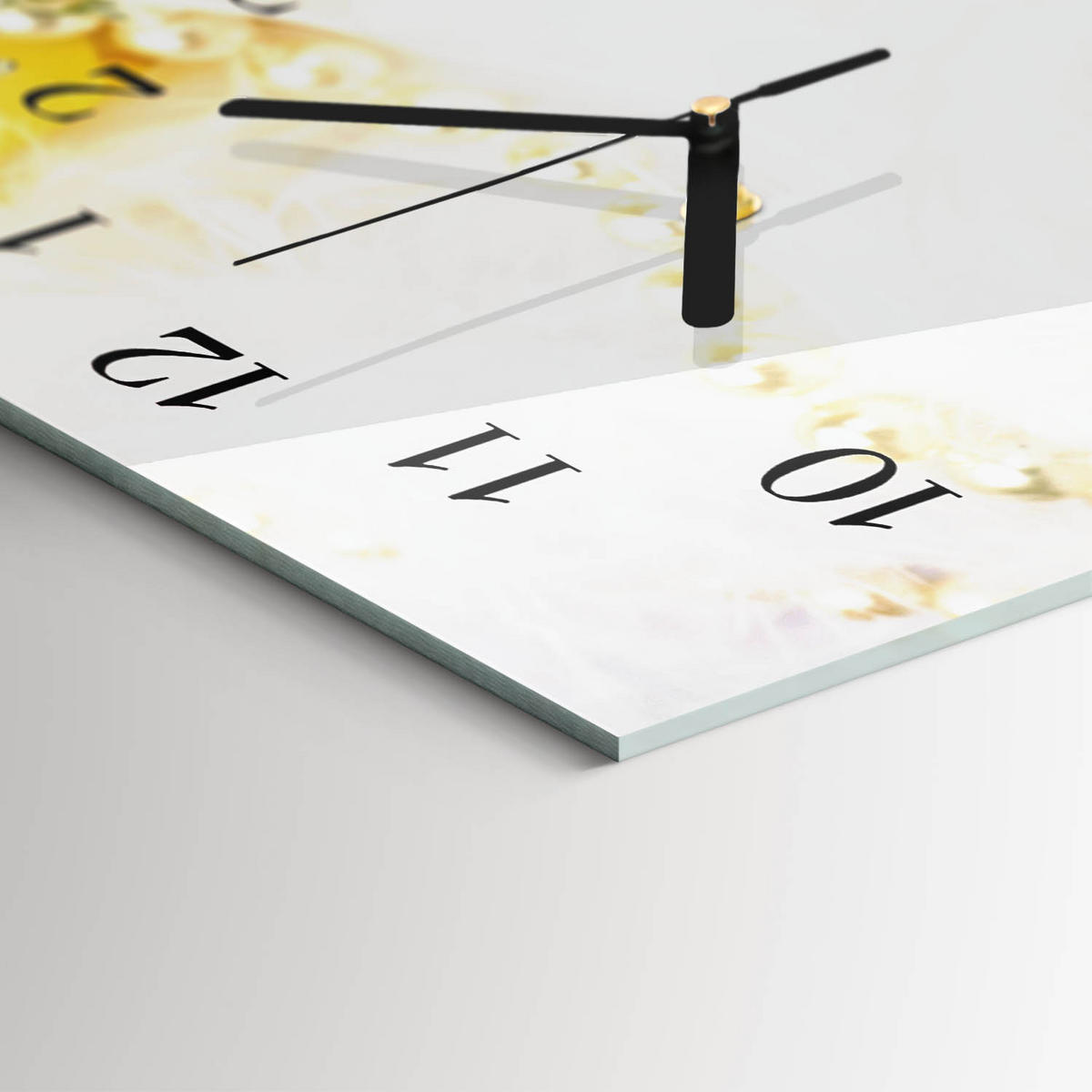WANDUHR 60x30 cm - Steine - Gelb, Glas (60/30/0.4cm) - TULUP