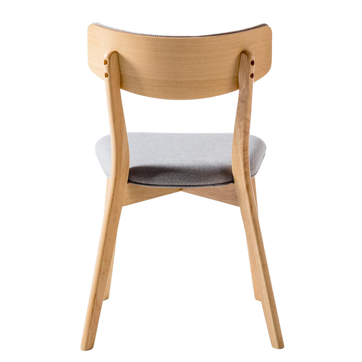 ESSZIMMERSTUHL - Webstoff / Gummibaum massiv - Hellgrau, Holz/Holzwerkstoff (50/79/50cm) - home24