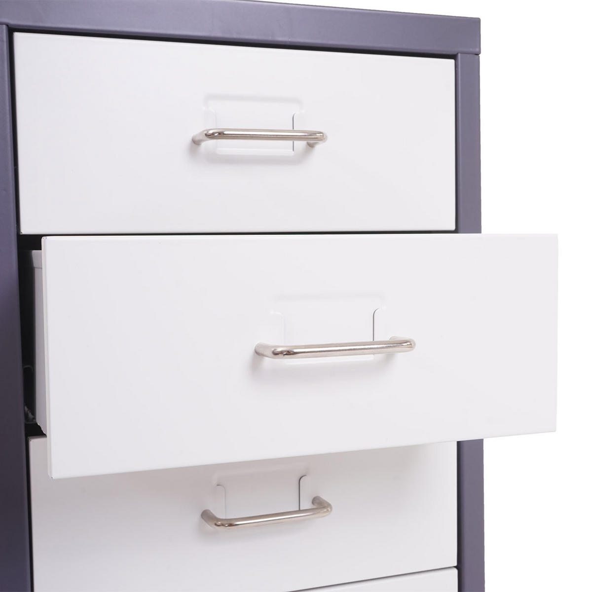 ROLLCONTAINER Housten 69x28x41cm 5 Schubladen Dunkelgrau Weiß-Dunkelgrau - Dunkelgrau, Metall (28/69/41cm) - PROREGAL
