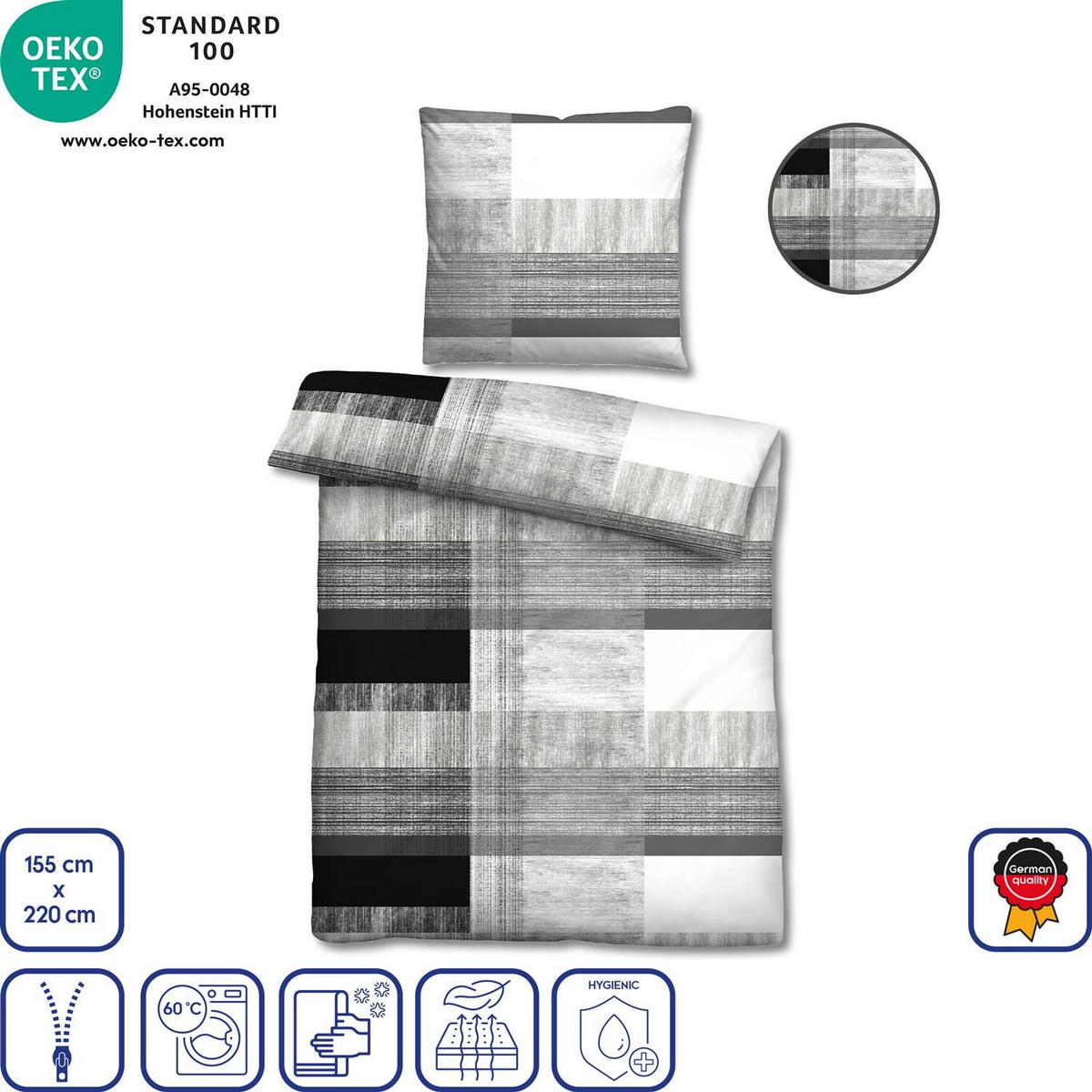 BETTWÄSCHE 155x220 cm - Weiß, Textil (155/220cm)