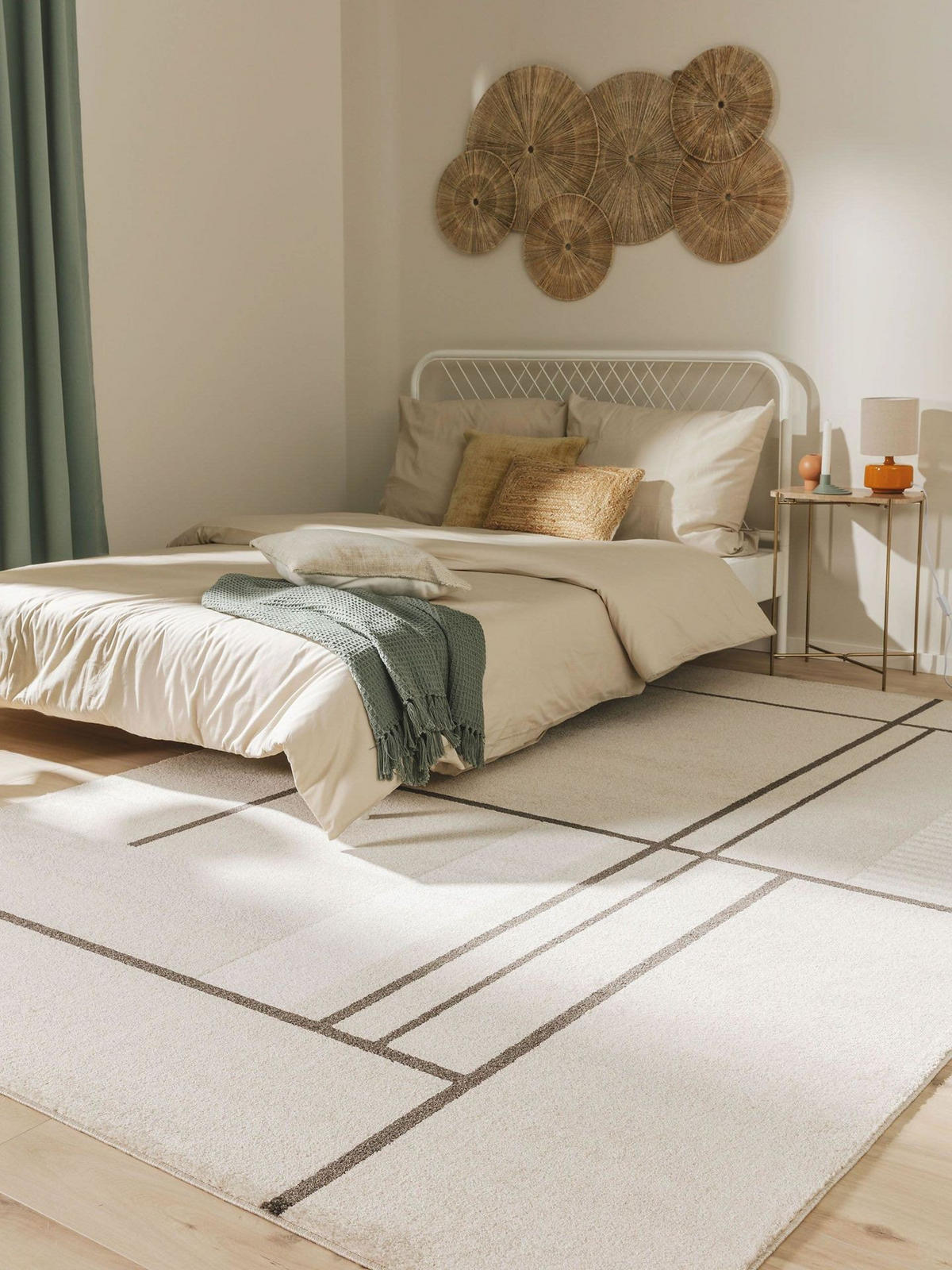 TEPPICH Ida Cream/Anthrazit 200x290 cm - Beige/Grau, Kunststoff (200/1cm) - KUNSTLOFT