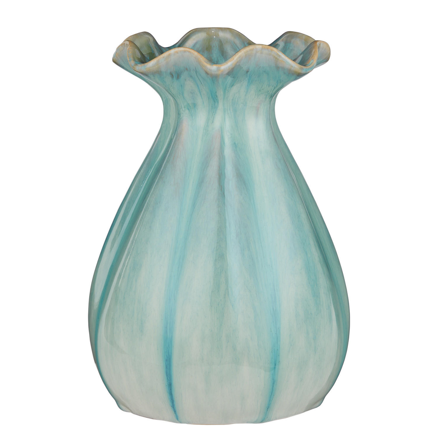 VASE Flora 25 cm - Blau, Keramik (31cm) - Butlers