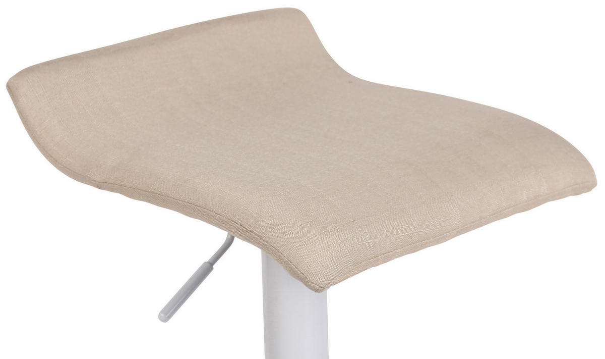 BARHOCKER Stoff creme - Creme/Weiß, Textil/Metall (36/63/39cm) - CLP