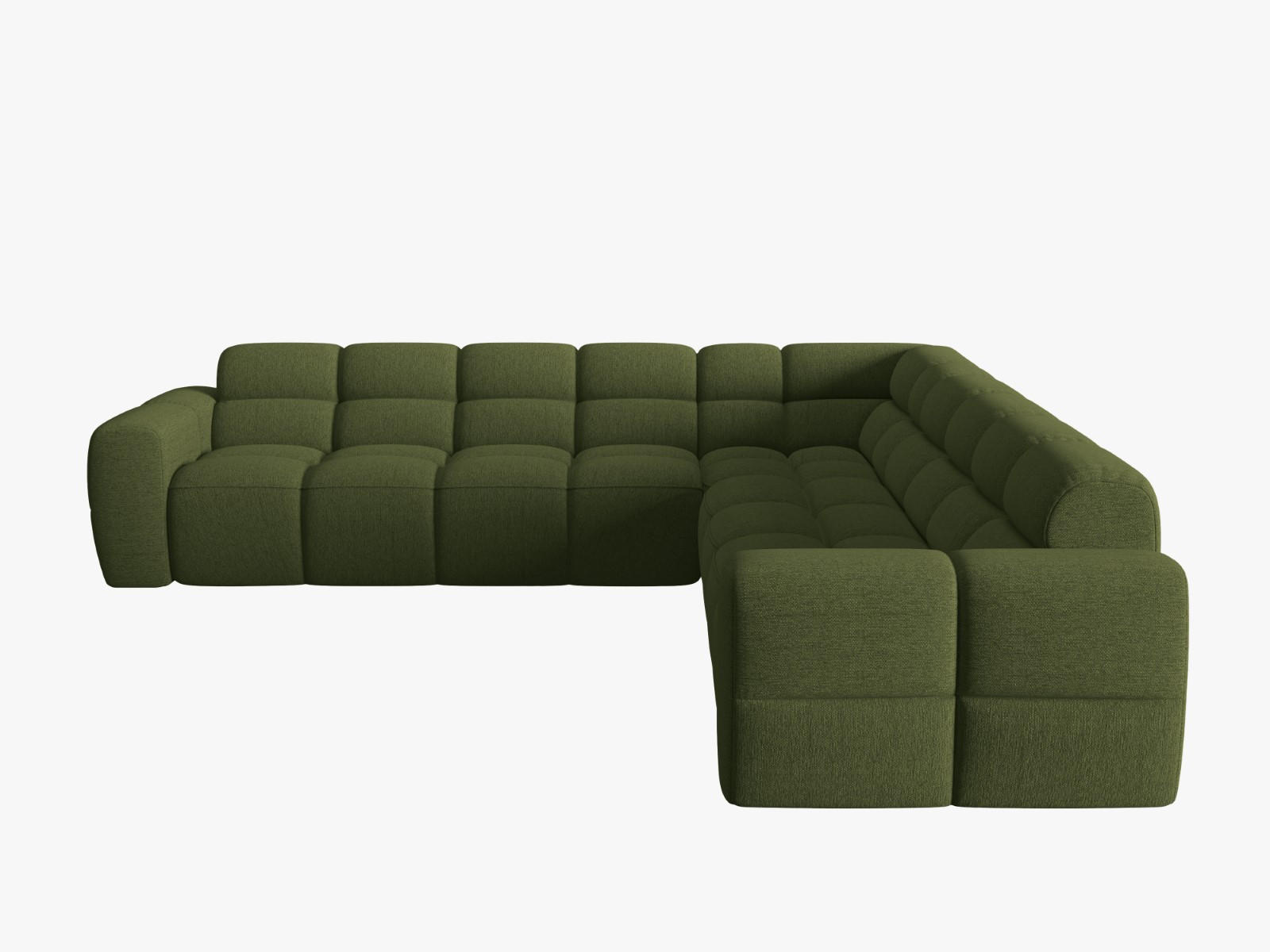 ECKSOFA Lisa aus strukturiertem Stoff grün meliert 5 Sitzplätze - Grün, Textil (310/310cm) - Micadoni