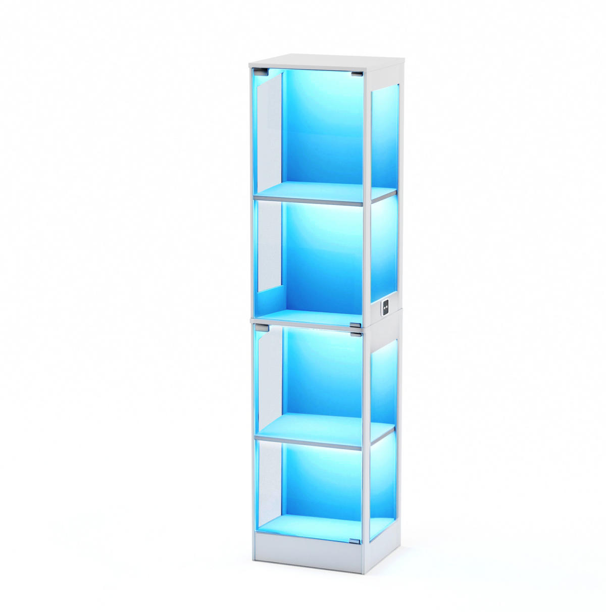 VITRINA 35/40/165 cm bijela od MDF ploče i stakla s LED rasvjetom i senzorom pokreta - bijela, drvni materijal (40/165/35cm) - OKWISH
