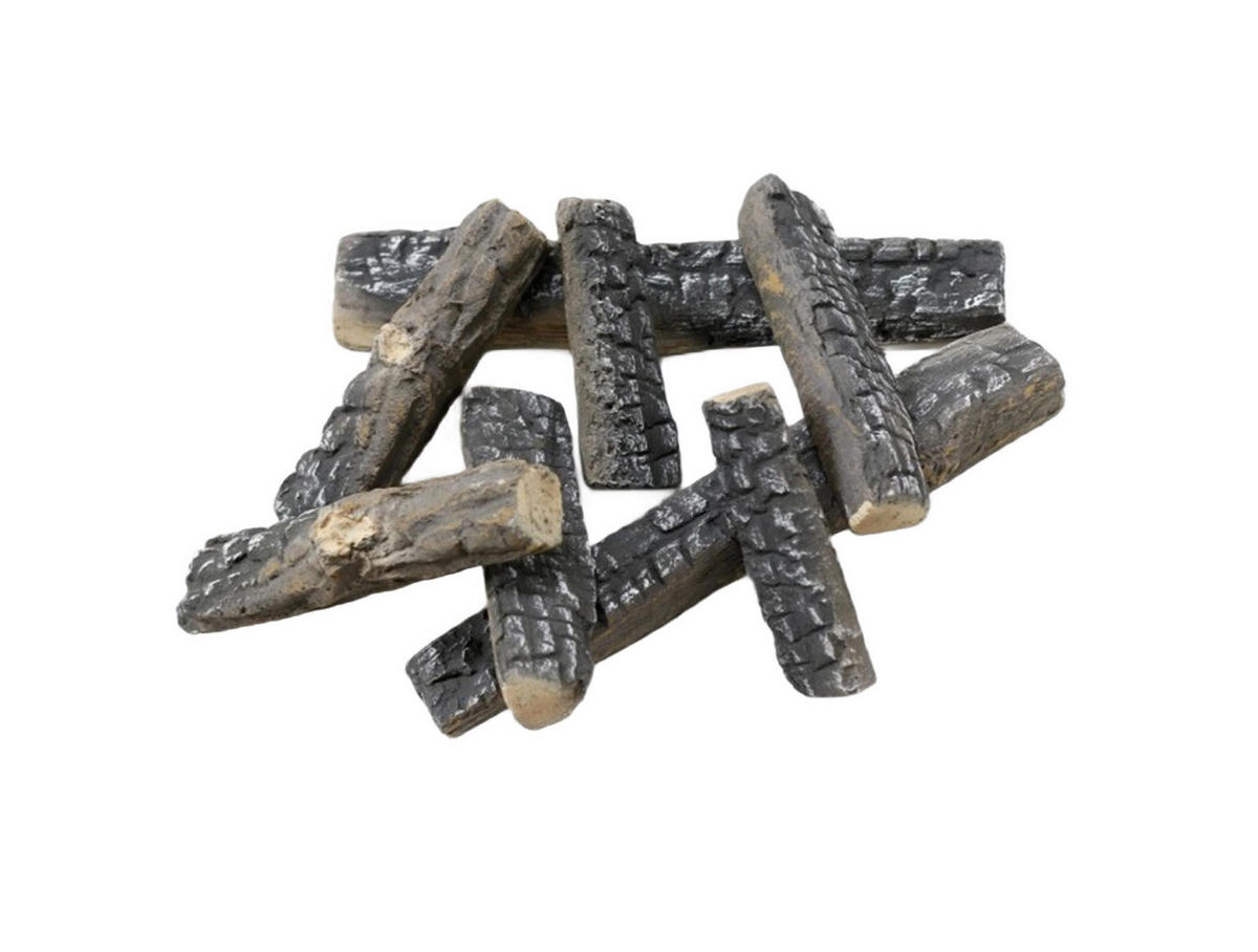 DEKOHOLZSCHEIT Grau aus Keramik für Kamine und Öfen - Grau, Keramik (6/3/3cm) - Purline