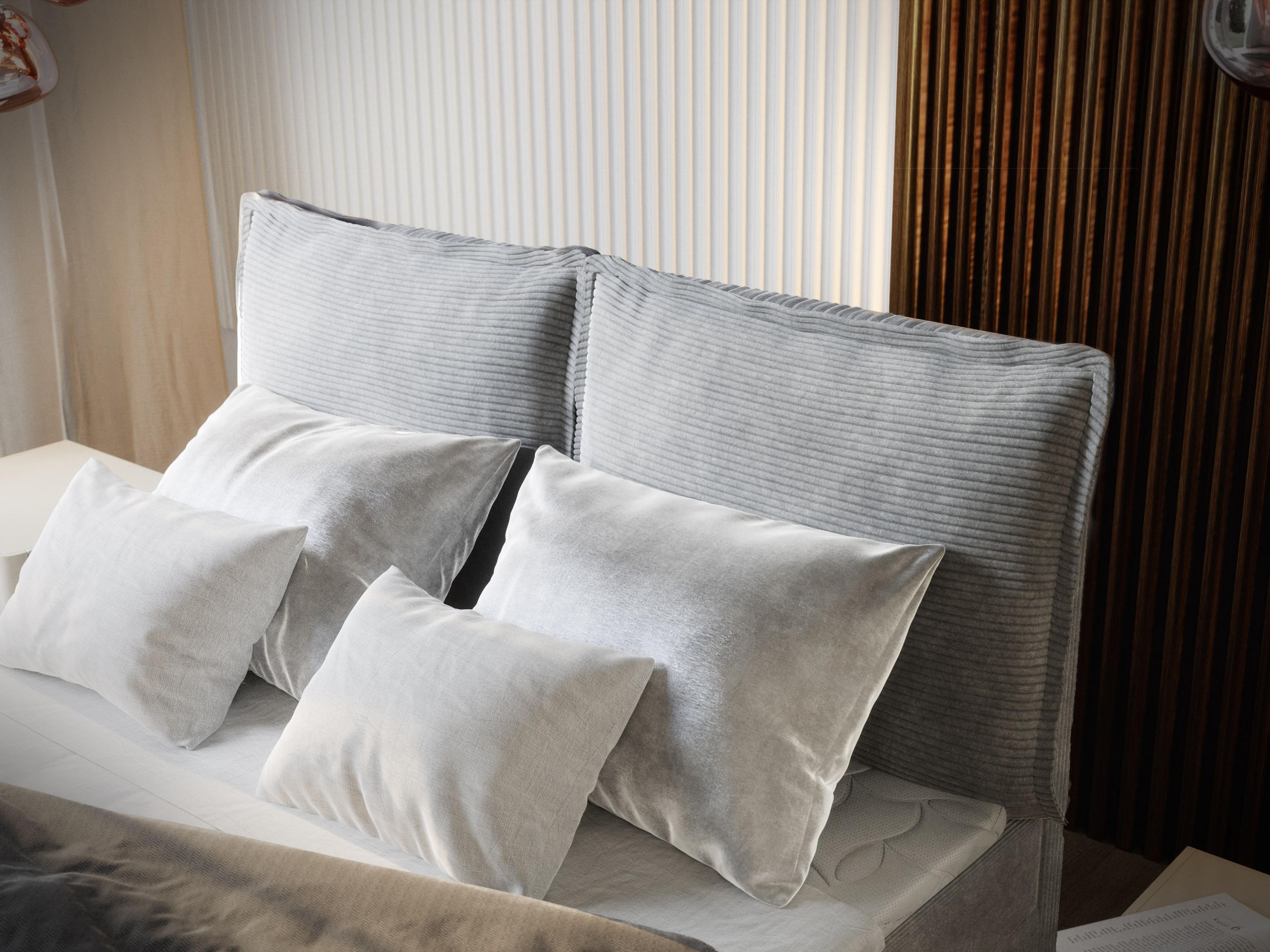 Thumbnail - Masseno Boxbett, Grün, Holz, H2 + H3, 180x200 cm, Schlafzimmer, Betten, Boxspringbetten