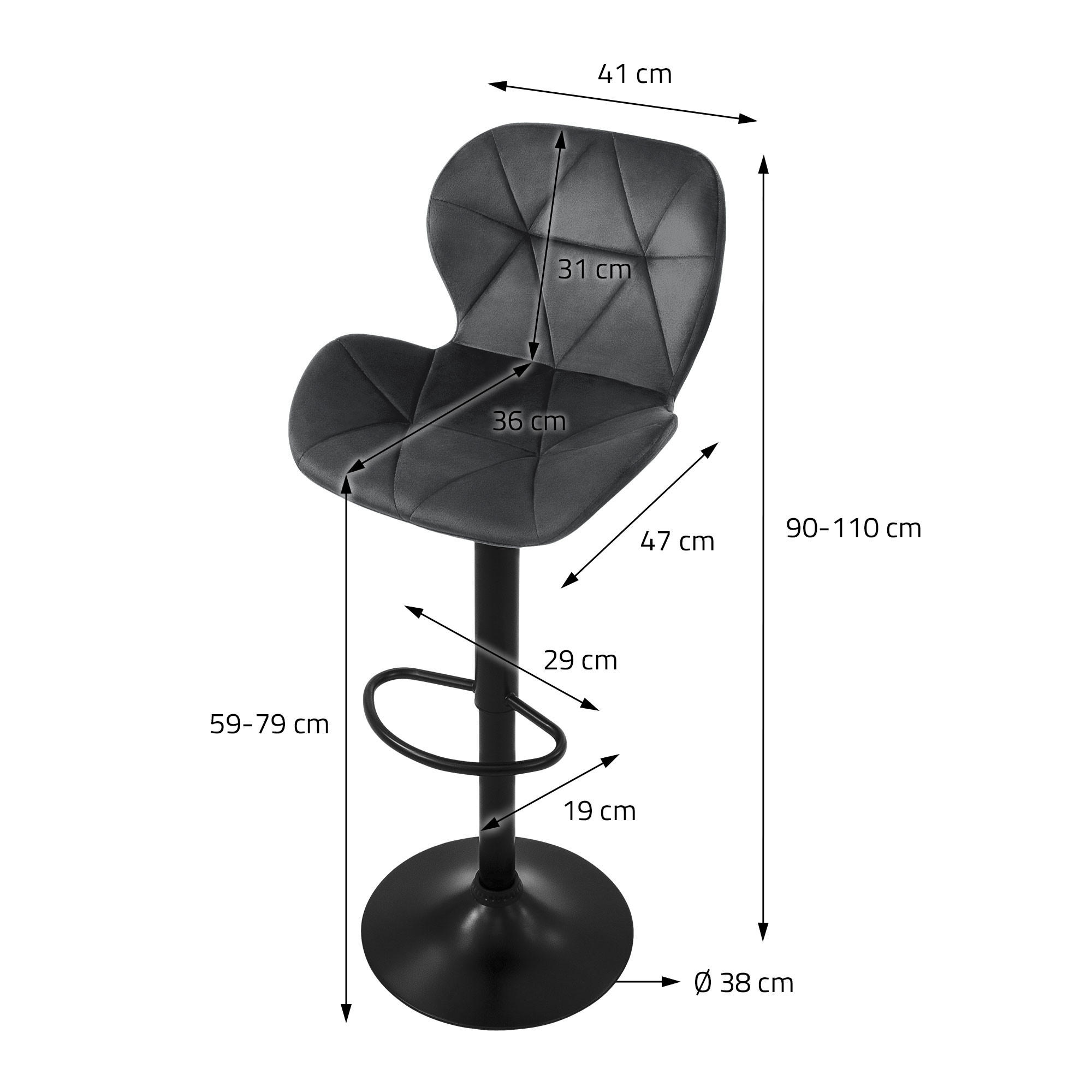 Thumbnail - Ml-Design Barhocker, Grau, Metall, 41x110x47 cm, Esszimmer, Barmöbel, Barhocker