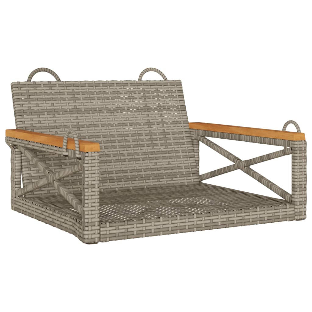 HÄNGESESSEL Grau 63x62x40 cm Poly Rattan - Grau, Kunststoff (63/40/62cm) - furnicato
