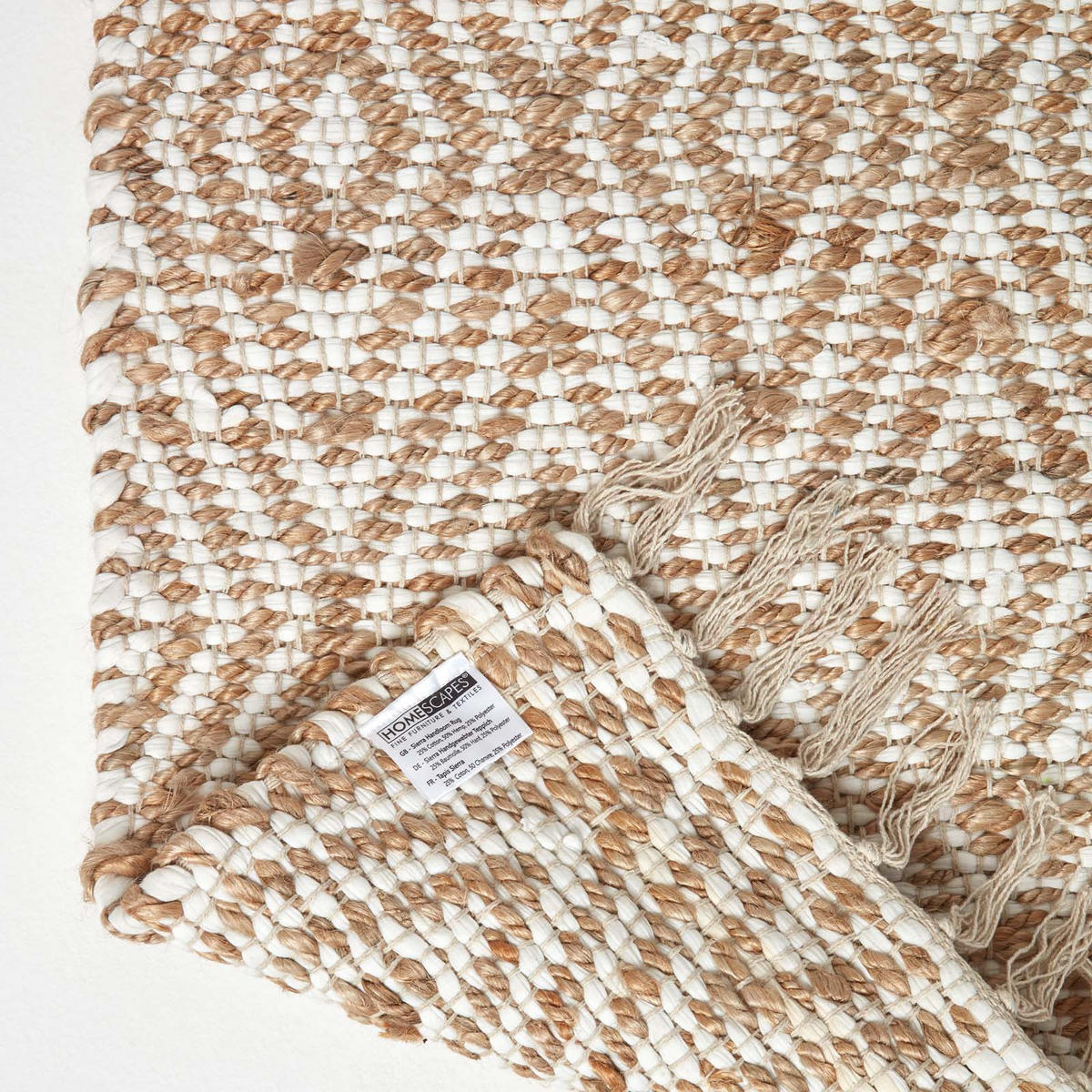FLICKENTEPPICH Sierra geometrisch gemustert 120/170 cm - Naturfarben, Textil (120/170cm) - Homescapes