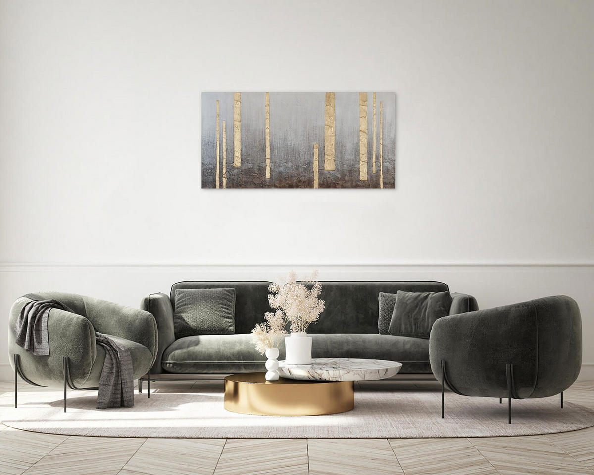 ACRYLBILD HANDGEMALT 120/60 cm - Grau, Holz/Textil (2/60cm) - KUNSTLOFT