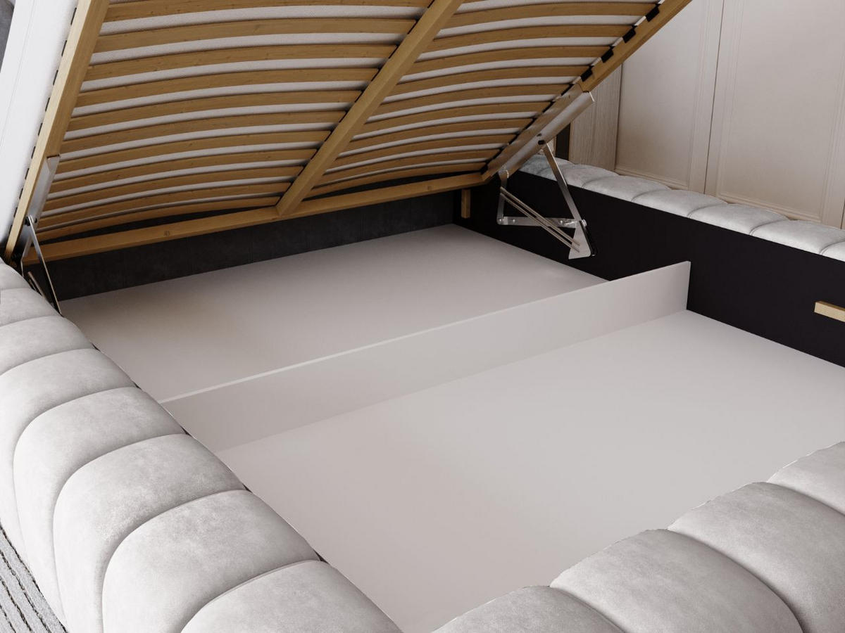 POLSTERBETT Italia 180x200 Hellgrau - Hellgrau, Textil (180/200cm) - Graingold