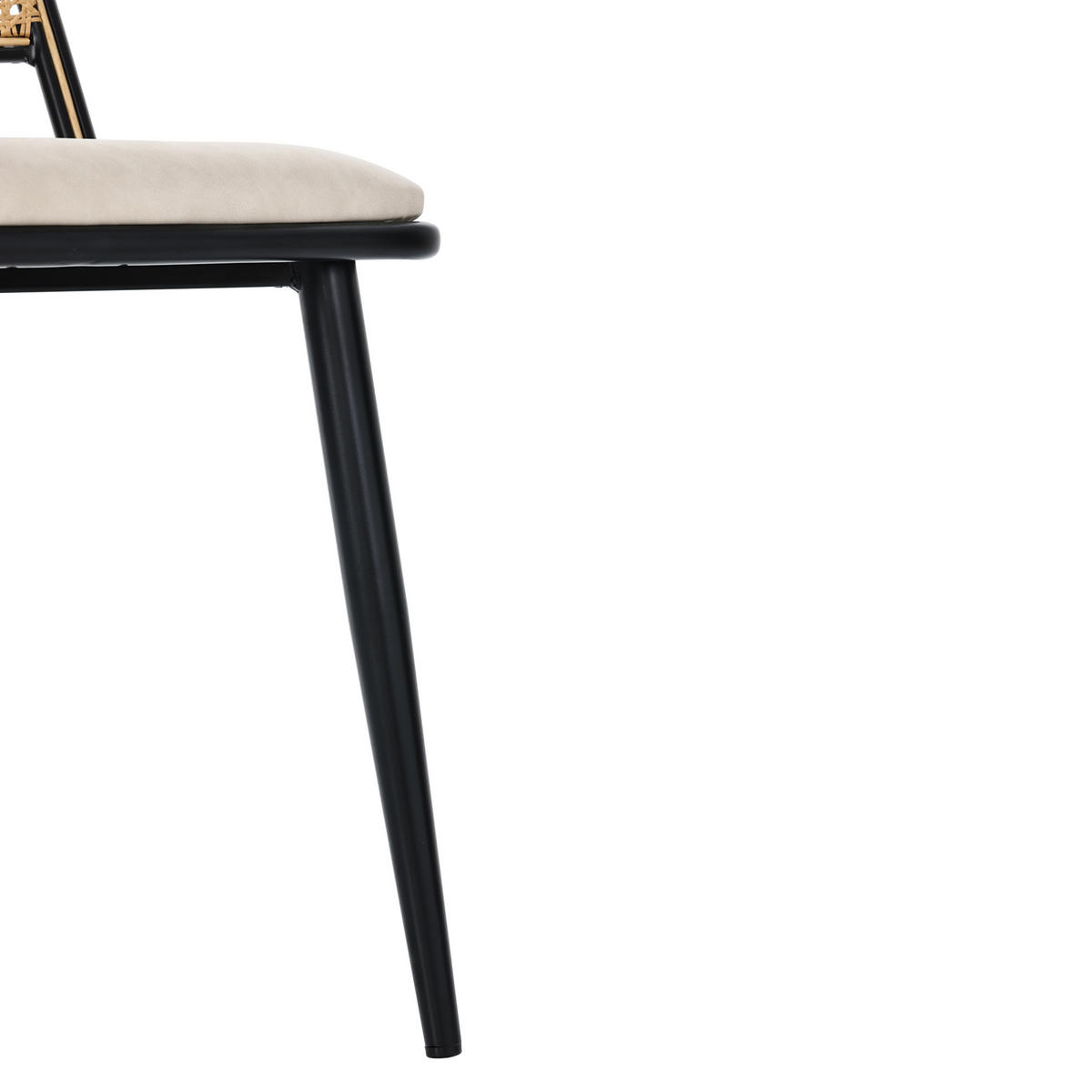 ESSZIMMERSTUHL 2er-Set mit PU-Sitz Rattan Schwarz - Schwarz, Metall (46/80/48cm) - Meubliv