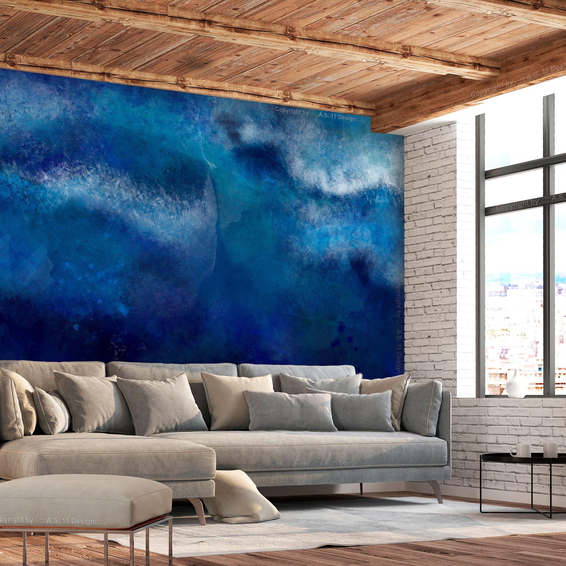 SELBSTKLEBENDE FOTOTAPETE Blau 98/70 cm - Blau, Kunststoff/Textil (98/1cm) - KUNSTLOFT