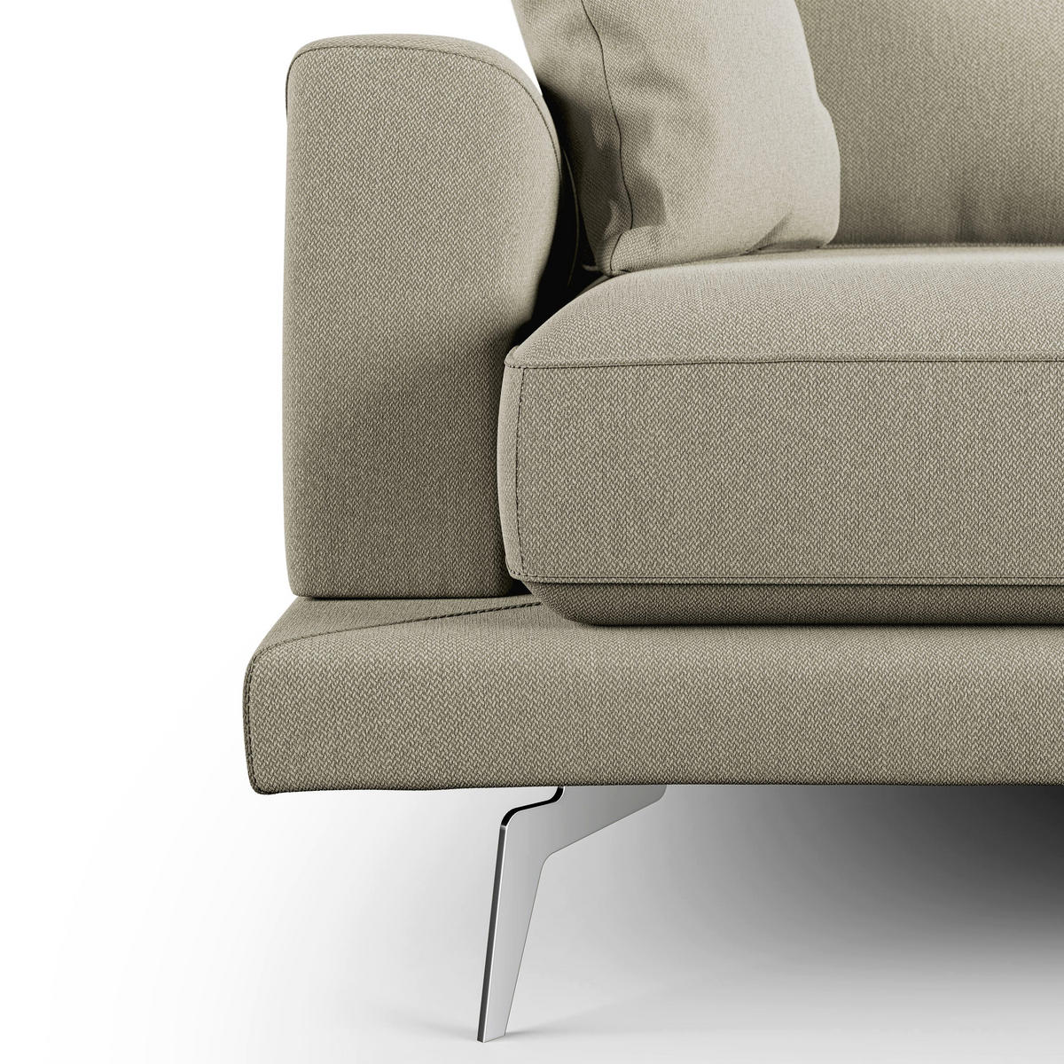 LINEARSOFA Dorian - Creme, Textil (198/88/93cm) - Divani.store