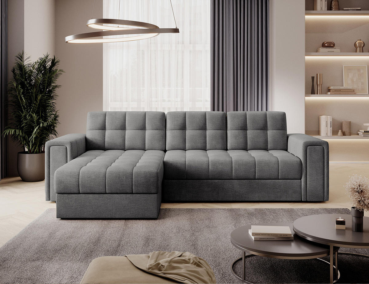 ECKSOFA BLENDI - Dunkelgrau (Monolith 85) - Dunkelgrau, Holzwerkstoff (260/150cm) - Möblo