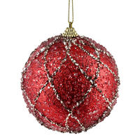CHRISTBAUMKUGEL Santa Lila 10cm Styropor - Rot, Kunststoff (10/10/10cm) - Mondex