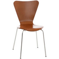 BESUCHERSTUHL Holz braun - Braun, Holz/Metall (45/85/49cm) - CLP