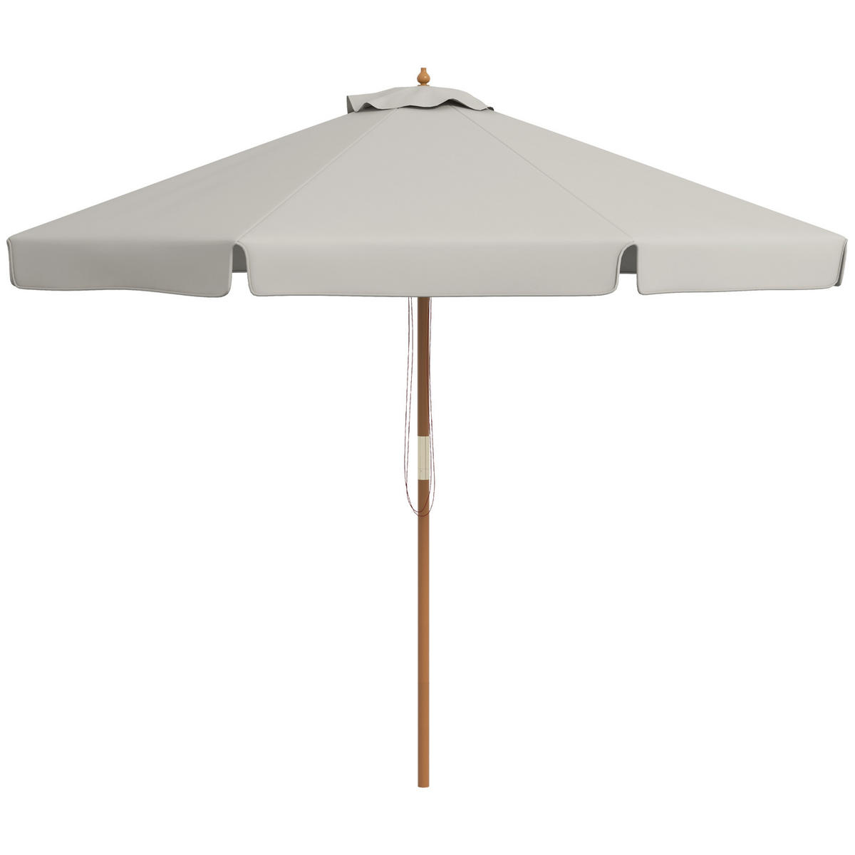 SONNENSCHIRM DE-11420 rund, Bambus, Ø 3 m Grau - Grau, Textil (325/325cm) - ComfortXL