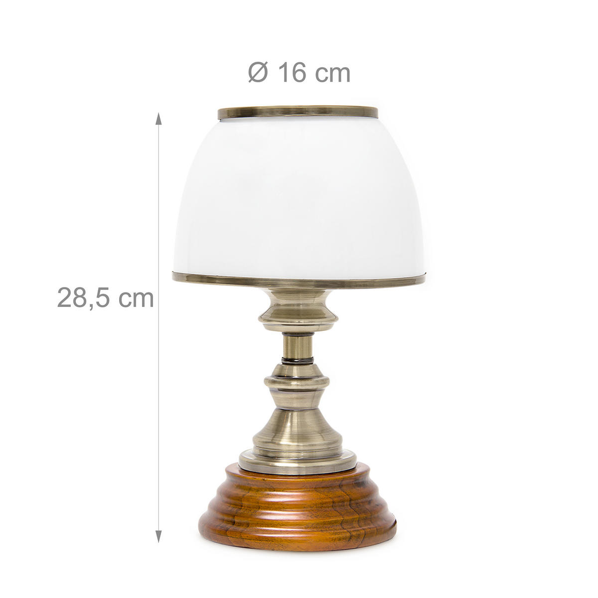 TISCHLAMPE - Multicolor, Glas/Holz (16/16/28.5cm) - Relaxdays