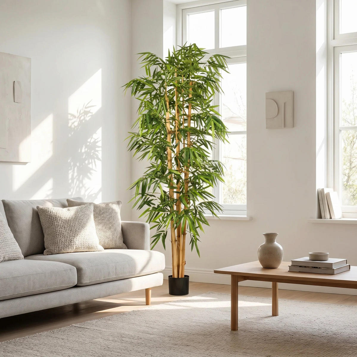 KUNSTBAUM Künstlicher Bambus – Kenai 210 cm - Grün, Kunststoff (210cm) - aplanta