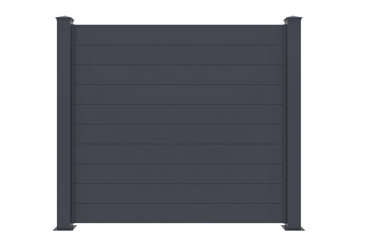 SICHTSCHUTZZAUN Niesen grau 1,9m H.170cm aluminium - Grau, Metall (189/166cm) - Casanoov