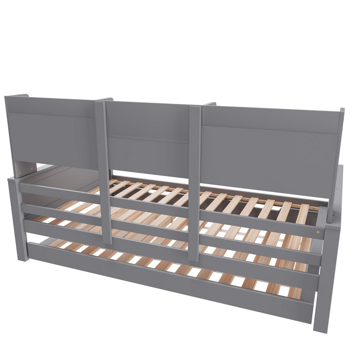 BETT 90/200 cm Grau aus Kiefernholz mit Bett und Stauraum - Grau, Holz (90/200cm) - OKMYHOME
