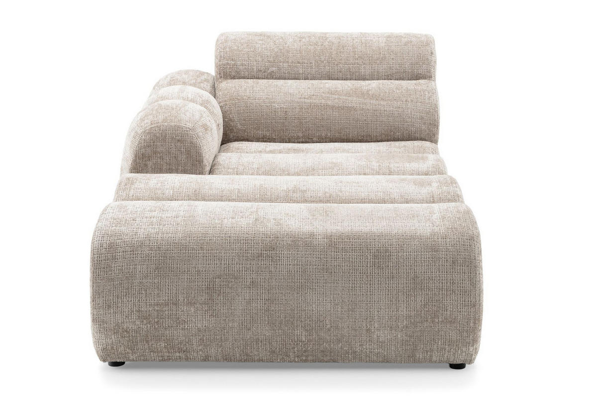 5-SITZER modulares Ecksofa VEER SET 2 Links, 379 x 175 cm, Chenille Webstoff Beige - Beige/Schwarz, Holz/Kunststoff (379/175cm) - Muffo