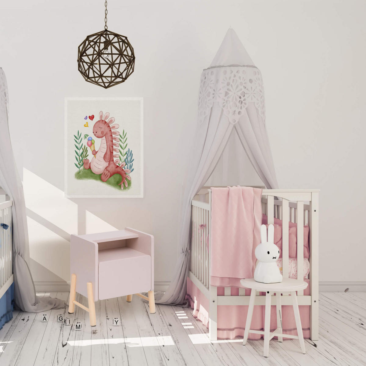 KINDERNACHTKÄSTCHEN Rosa 49/43/30 cm - Pink, Holzwerkstoff (40/49/30cm)