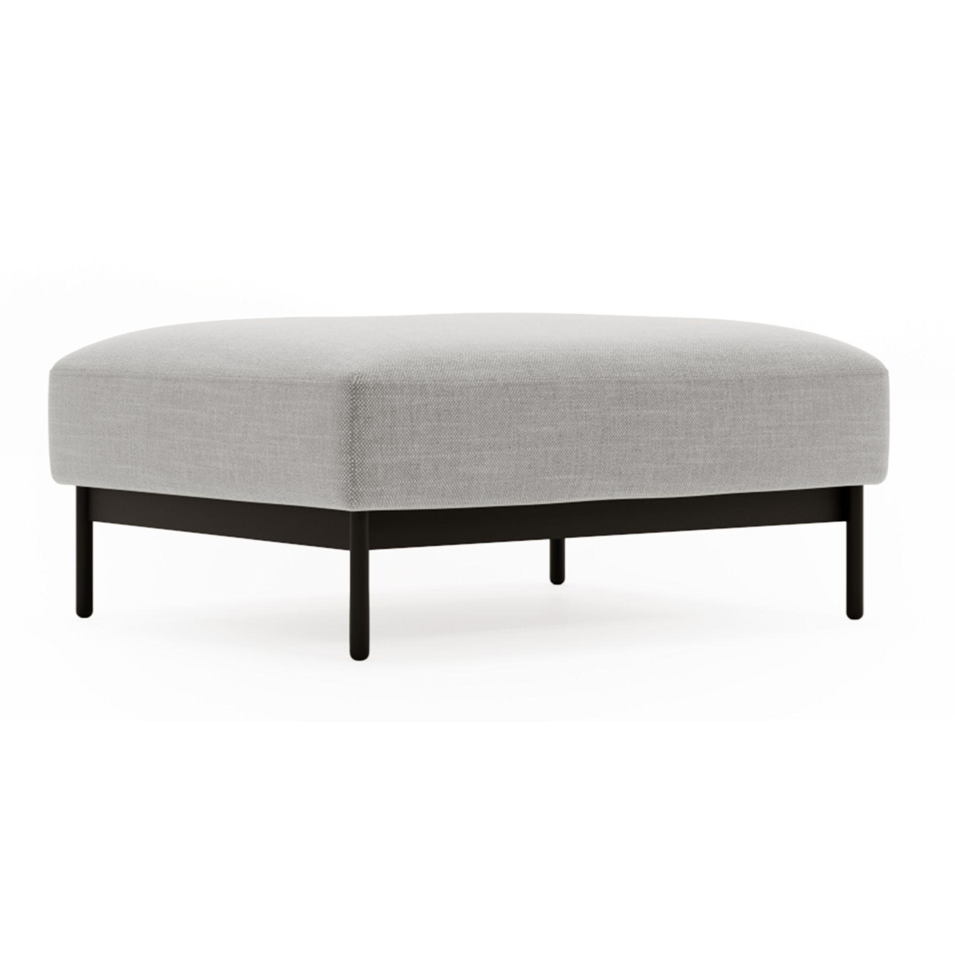 POLSTERHOCKER Solianero Hellgrau 100 x 87 cm - Hellgrau, Textil/Metall (100/42/87cm) - Selsey