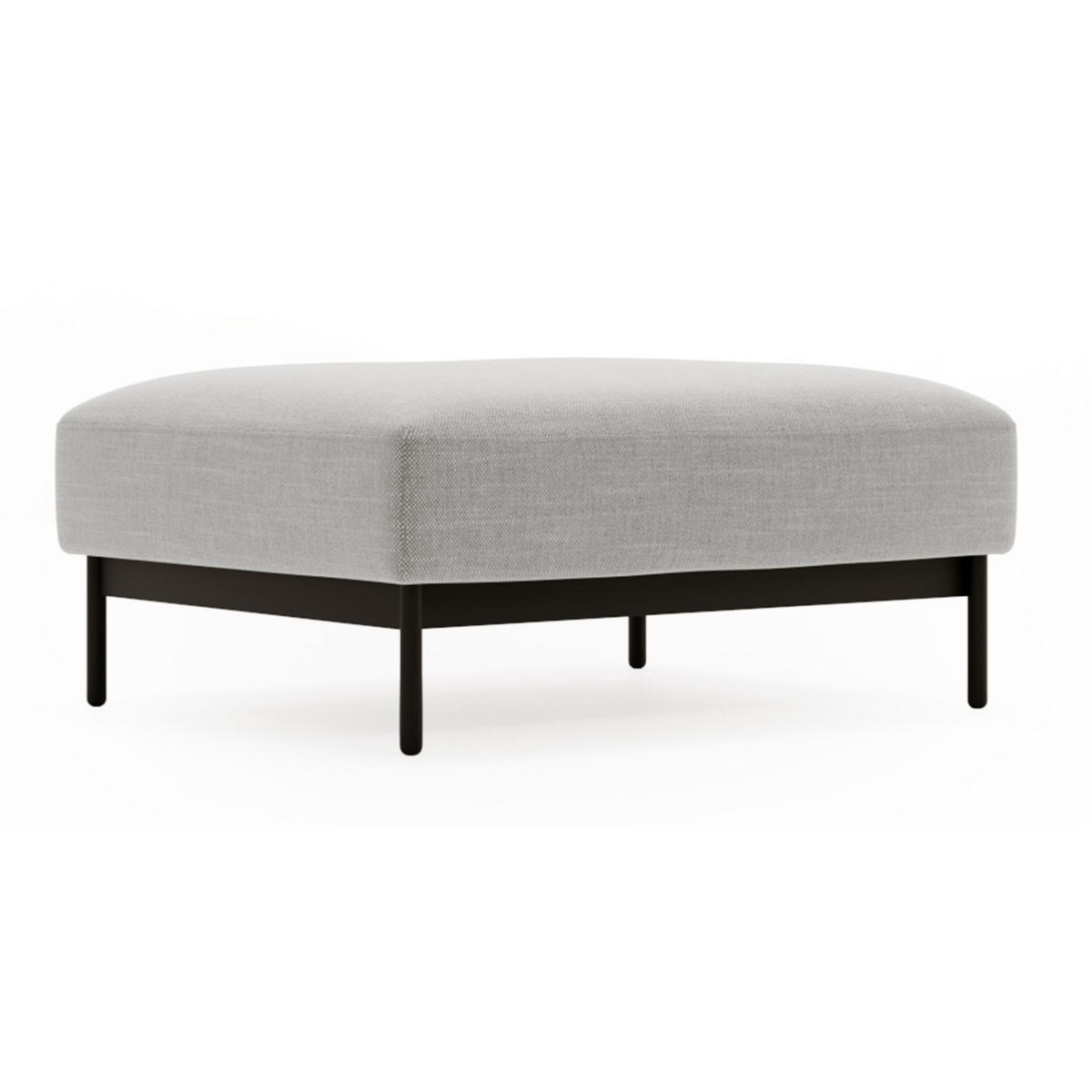 POLSTERHOCKER Solianero Hellgrau 100 x 87 cm - Hellgrau, Textil/Metall (100/42/87cm) - Selsey