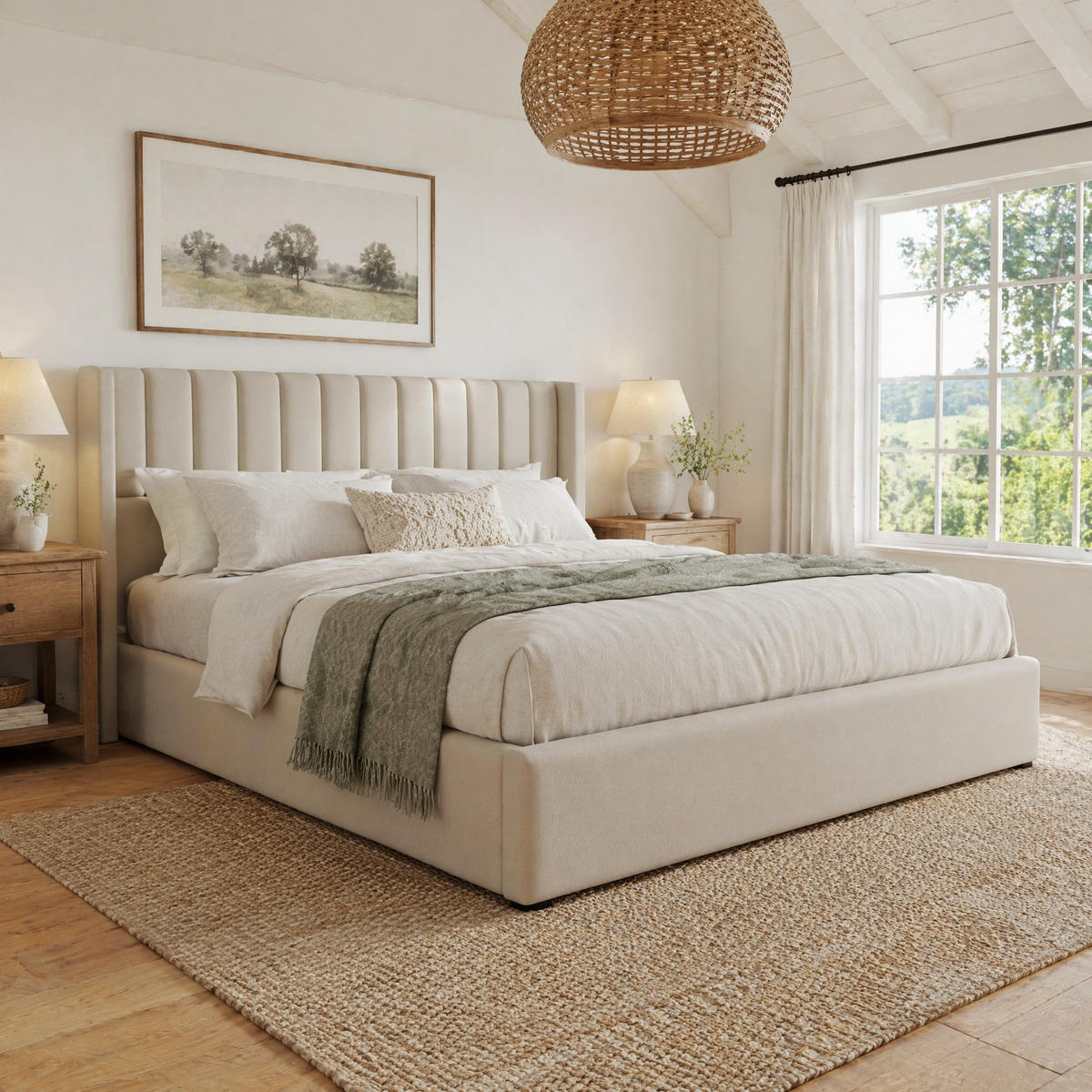 POLSTERBETT 140/200 mit Bettkasten und hydraulischem Stauraum in Beige - Beige, Holzwerkstoff/Textil (140/200cm) - EVRYAE