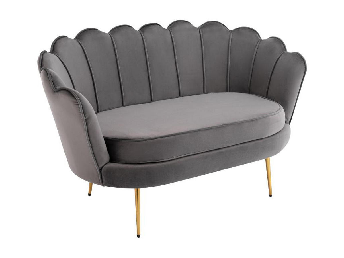 MUSCHELSOFA 2-Sitzer - Samt - Anthrazit - DANDELION - Anthrazit, Textil (73/78/124cm) - Pascal Morabito