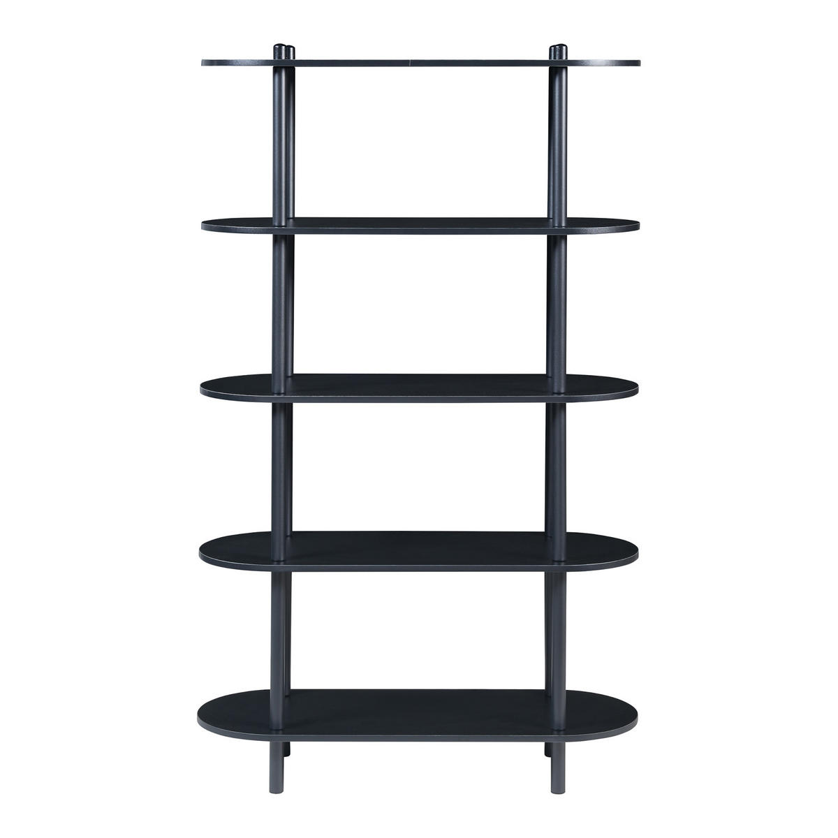 BÜCHERREGAL Øvre - Schwarz, Holzwerkstoff/Metall (80/139/30cm) - [en.casa]