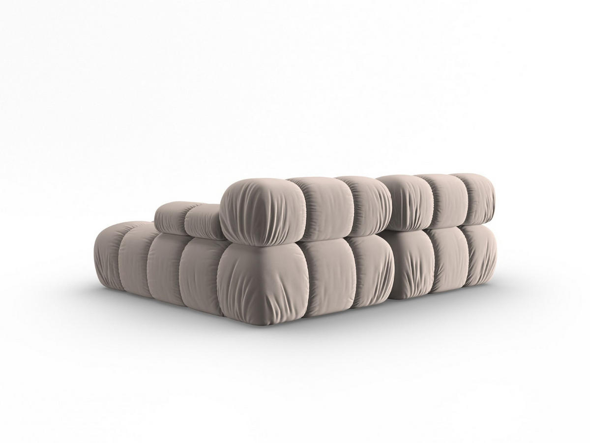 MODULARES-ECKSOFA rechts Bellis aus Samt beige 3 Sitzplätze - Beige, Textil (157/191cm) - Micadoni