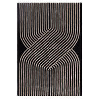 TEPPICH modern handgetuftet Wolle ACME Schwarz 120 x 170 cm - Schwarz, Naturmaterialien (120/170cm) - Novatrend