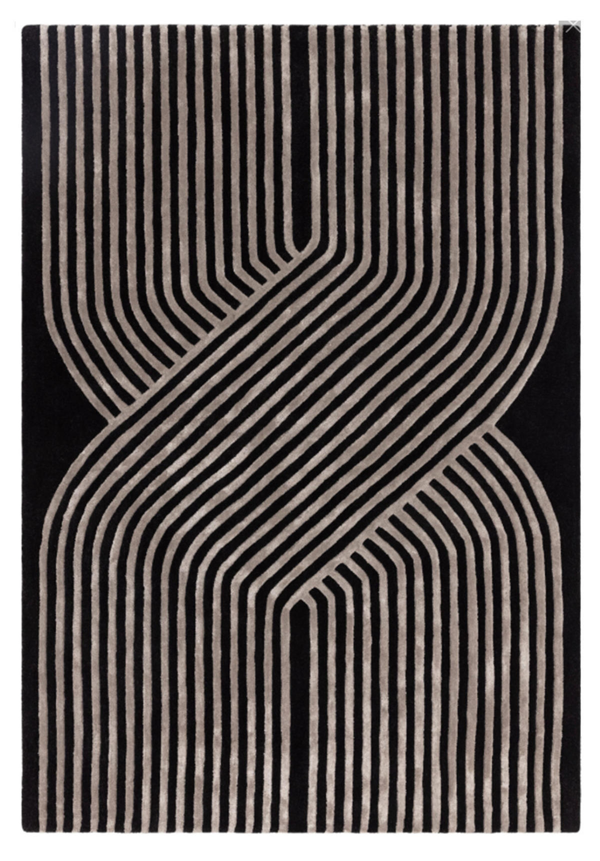 TEPPICH modern handgetuftet Wolle ACME Schwarz 120 x 170 cm - Schwarz, Naturmaterialien (120/170cm) - Novatrend