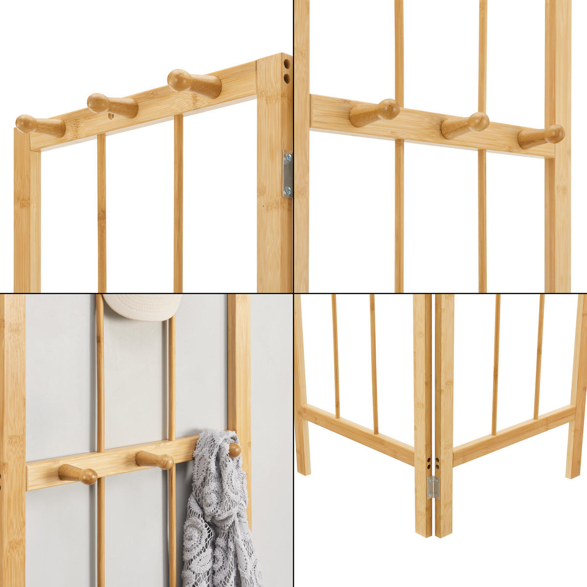 ECKGARDEROBE Hyllestad - Naturfarben, Naturmaterialien (92/165.5/8cm) - [en.casa]