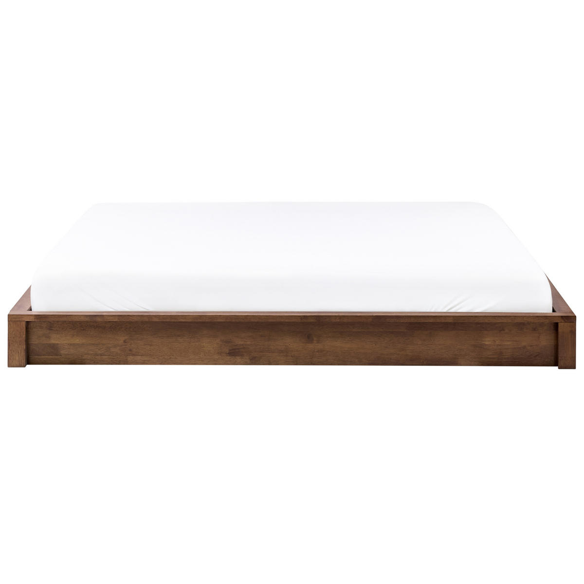 PAT fără tablie 160/200 cm lemn de cauciuc maro închis Antras - maro închis, lemn (160/200cm) - Beliani