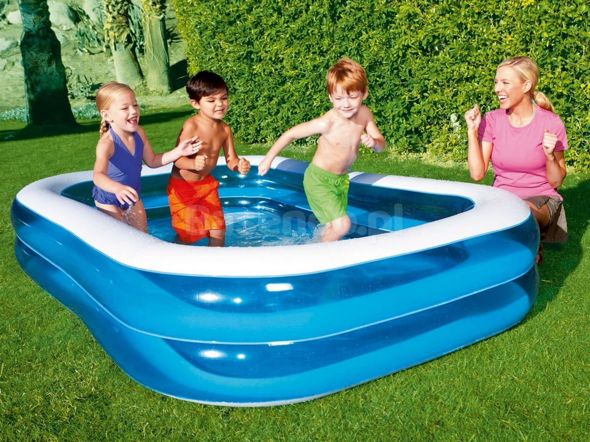AUFBLASBARER POOL 262 x 175 x 51 cm - 54006 + Abdeckung - Blau, Textil (262/51/175cm)