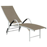 SONNENLIEGE Textilene und Aluminium Taupe - Taupe, Metall (60.5/51/193cm) - furnicato