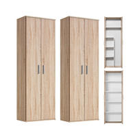MEHRZWECKSCHRANK SET Der Allzweckwaffe - Silberfarben/Sonoma Eiche, Holzwerkstoff (60/180/34cm) - Mokebo