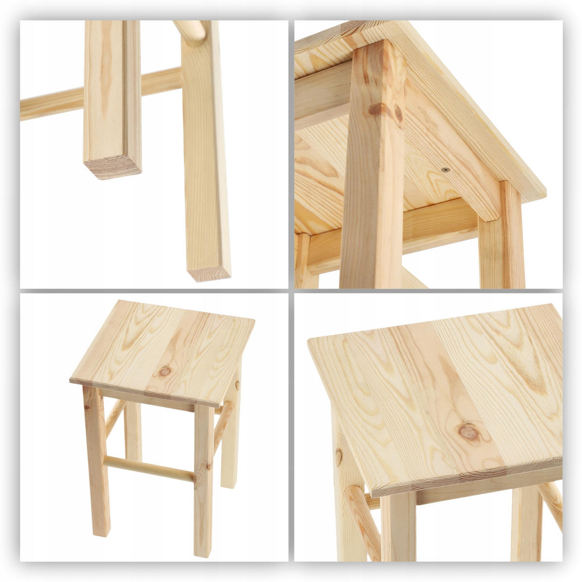 KÜCHENHOCKER aus Holz 44 x 30 cm - Naturfarben, Holz (30/44cm) - KADAX