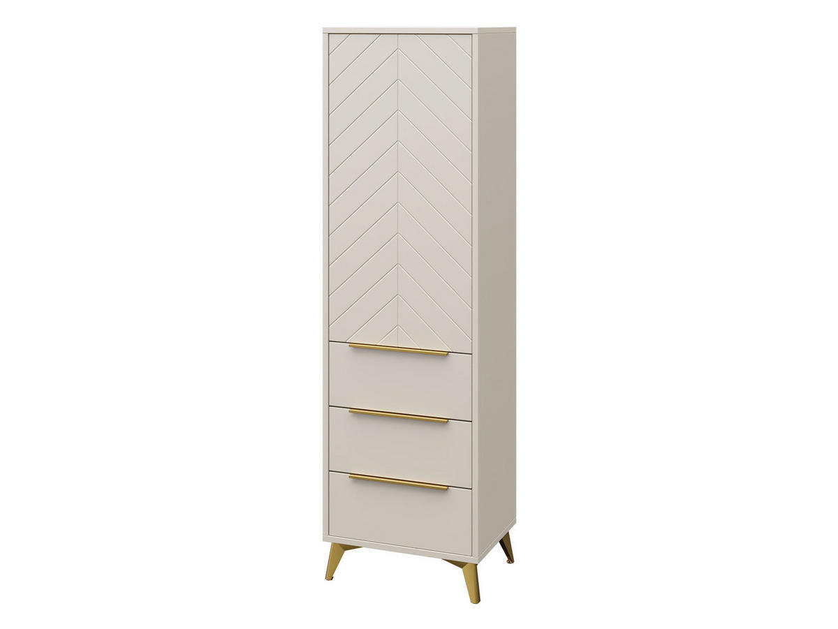 KLEIDERSCHRANK Xylix 1D3SZ - Beige/Goldfarben, Holzwerkstoff/Metall (54/180/40cm) - MIRJAN24