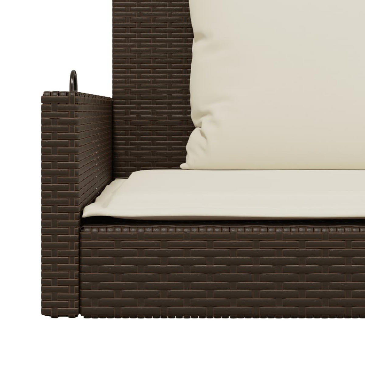 HÄNGEBANK Mit Kissen Braun 119/56/48 Cm Poly Rattan - Creme, Kunststoff (56/48/119cm) - vidaXL