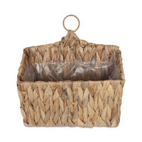 BLUMENAMPEL - Hellbraun, Kunststoff/Textil (29cm) - Relaxdays